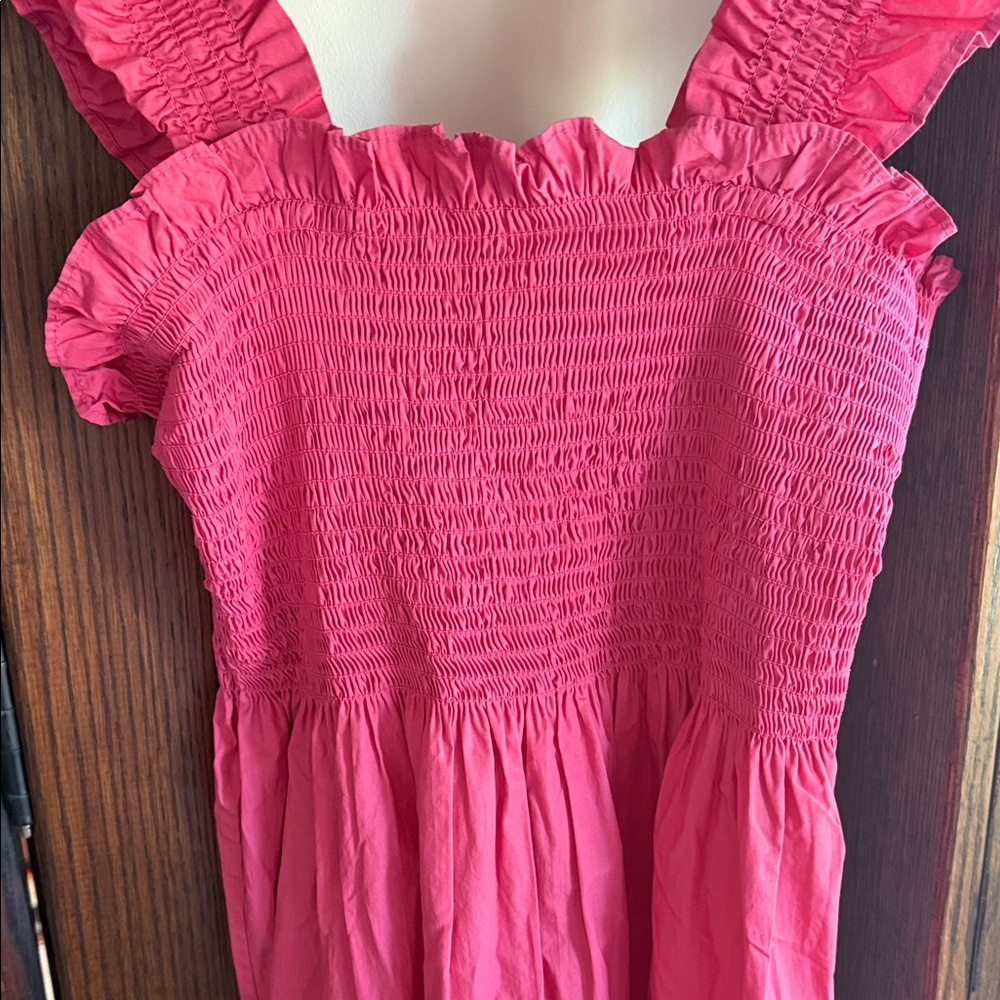 Quince Hot Pink Ruffle Strap Maxi Dress - Picture 3 of 5